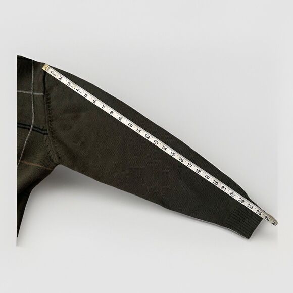 Oscar De La Renta Mens Sweater L Army Green Crewneck Pullover Y2K - Picture 6 of 9